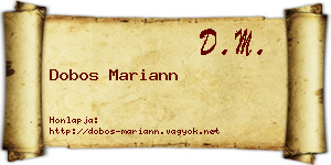 Dobos Mariann névjegykártya